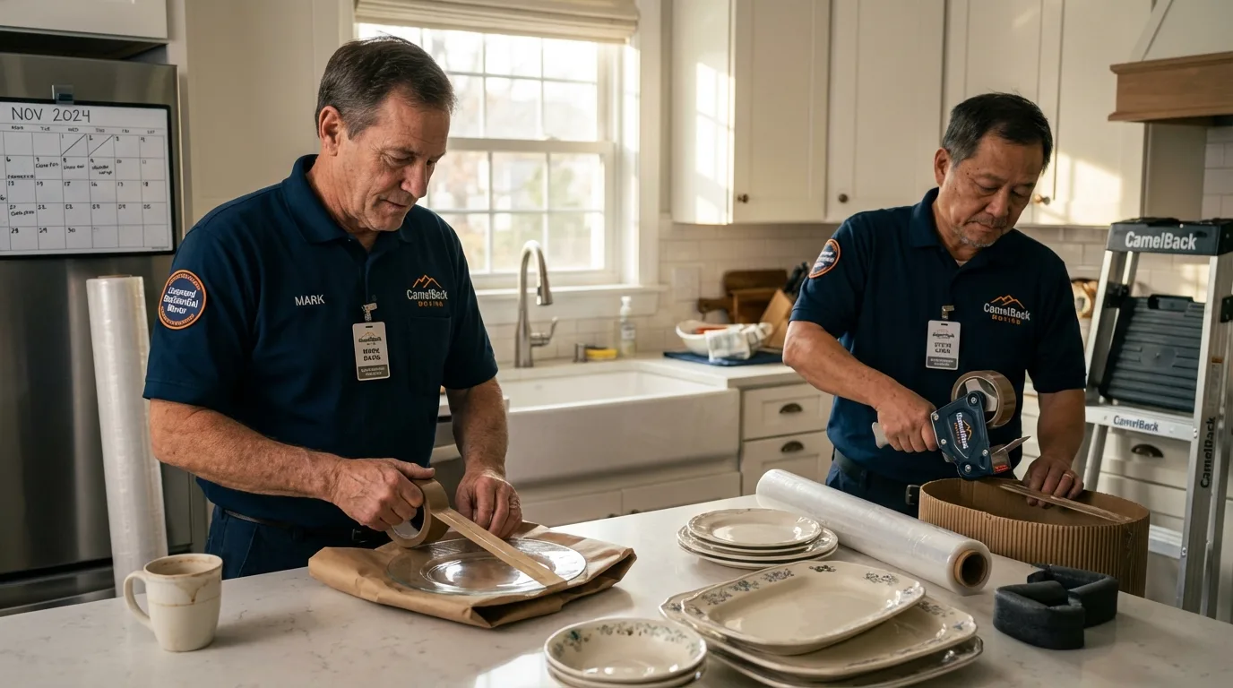 Professional crew packing kitchen dishware in Arkadelphia, AR